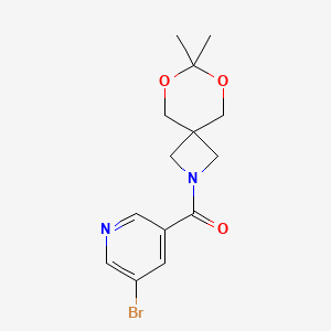 molecular formula C14H17BrN2O3 B2399517 (5-Bromopyridin-3-yl)(7,7-dimethyl-6,8-dioxa-2-azaspiro[3.5]nonan-2-yl)methanone CAS No. 1396844-49-7