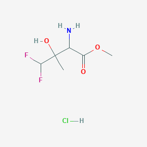 molecular formula C6H12ClF2NO3 B2399519 Methyl 2-amino-4,4-difluoro-3-hydroxy-3-methylbutanoate;hydrochloride CAS No. 2309449-01-0
