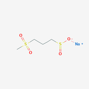 molecular formula C4H9NaO4S2 B2399520 Sodium;3-methylsulfonylpropane-1-sulfinate CAS No. 2137771-75-4