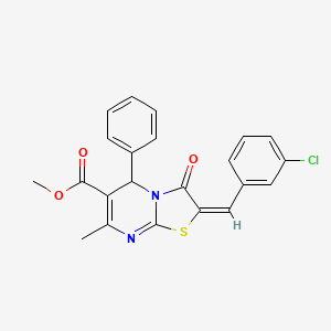 (E)-methyl 2-(3-chlorobenzylidene)-7-methyl-3-oxo-5-phenyl-3,5-dihydro-2H-thiazolo[3,2-a]pyrimidine-6-carboxylate