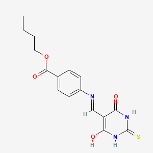 molecular formula C16H17N3O4S B2399530 4-(((4,6-二氧代-2-硫代四氢嘧啶-5(2H)-亚甲基)甲基)氨基)苯甲酸丁酯 CAS No. 923258-20-2