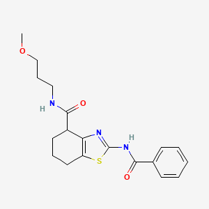 molecular formula C19H23N3O3S B2399531 2-苯甲酰胺-N-(3-甲氧基丙基)-4,5,6,7-四氢苯并[d]噻唑-4-甲酰胺 CAS No. 955727-79-4