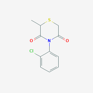 molecular formula C11H10ClNO2S B2399542 4-(2-Chlorophenyl)-2-methyl-3,5-thiomorpholinedione CAS No. 344265-74-3