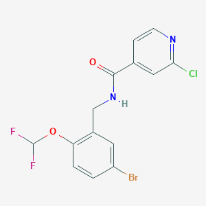 molecular formula C14H10BrClF2N2O2 B2399544 N-[[5-bromo-2-(difluoromethoxy)phenyl]methyl]-2-chloropyridine-4-carboxamide CAS No. 1311726-14-3