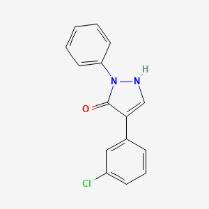 molecular formula C15H11ClN2O B2399552 4-(3-chlorophenyl)-2-phenyl-1,2-dihydro-3H-pyrazol-3-one CAS No. 64123-84-8