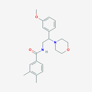 molecular formula C22H28N2O3 B2399553 N-(2-(3-甲氧基苯基)-2-吗啉乙基)-3,4-二甲基苯甲酰胺 CAS No. 941964-47-2