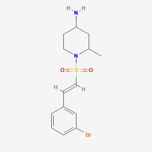 1-[(E)-2-(3-Bromophenyl)ethenyl]sulfonyl-2-methylpiperidin-4-amine