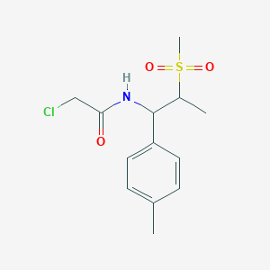 molecular formula C13H18ClNO3S B2399559 2-Chloro-N-[1-(4-methylphenyl)-2-methylsulfonylpropyl]acetamide CAS No. 2490406-93-2