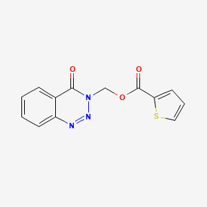 molecular formula C13H9N3O3S B2399563 (4-氧代苯并[d][1,2,3]三嗪-3(4H)-基)甲基噻吩-2-羧酸酯 CAS No. 432005-86-2