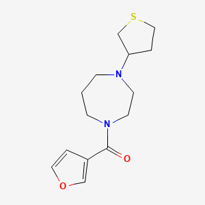 molecular formula C14H20N2O2S B2399565 Furan-3-yl(4-(tetrahydrothiophen-3-yl)-1,4-diazepan-1-yl)methanone CAS No. 2176336-45-9