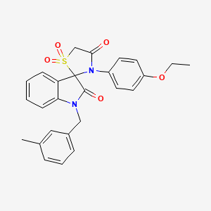 molecular formula C26H24N2O5S B2399567 3'-(4-Ethoxyphenyl)-1-(3-methylbenzyl)spiro[indoline-3,2'-thiazolidine]-2,4'-dione 1',1'-dioxide CAS No. 941912-81-8