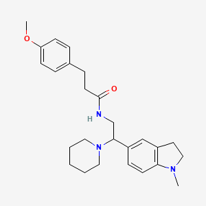 molecular formula C26H35N3O2 B2399568 3-(4-methoxyphenyl)-N-(2-(1-methylindolin-5-yl)-2-(piperidin-1-yl)ethyl)propanamide CAS No. 922016-39-5