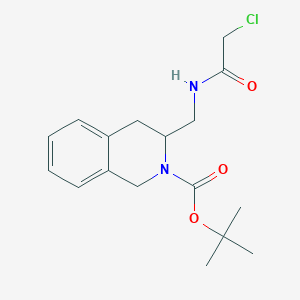 molecular formula C17H23ClN2O3 B2399577 Tert-butyl 3-[[(2-chloroacetyl)amino]methyl]-3,4-dihydro-1H-isoquinoline-2-carboxylate CAS No. 2411218-84-1
