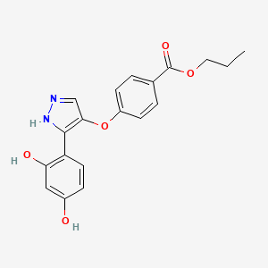 propyl 4-((3-(2,4-dihydroxyphenyl)-1H-pyrazol-4-yl)oxy)benzoate