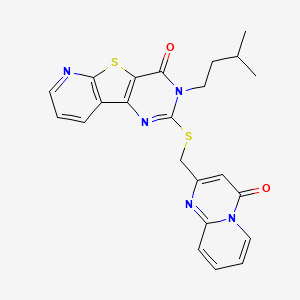 3-isopentyl-2-(((4-oxo-4H-pyrido[1,2-a]pyrimidin-2-yl)methyl)thio)pyrido[3',2':4,5]thieno[3,2-d]pyrimidin-4(3H)-one