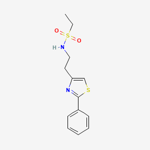 molecular formula C13H16N2O2S2 B2399586 N-[2-(2-phenyl-1,3-thiazol-4-yl)ethyl]ethanesulfonamide CAS No. 863511-70-0