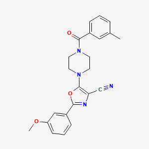 molecular formula C23H22N4O3 B2399606 2-(3-甲氧基苯基)-5-(4-(3-甲基苯甲酰)哌嗪-1-基)恶唑-4-腈 CAS No. 946378-06-9