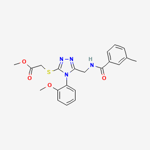 Methyl 2-[[4-(2-methoxyphenyl)-5-[[(3-methylbenzoyl)amino]methyl]-1,2,4-triazol-3-yl]sulfanyl]acetate