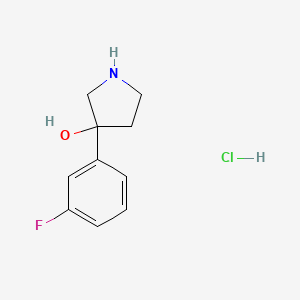 molecular formula C10H13ClFNO B2399622 3-(3-氟苯基)吡咯烷-3-醇盐酸盐 CAS No. 2225136-42-3