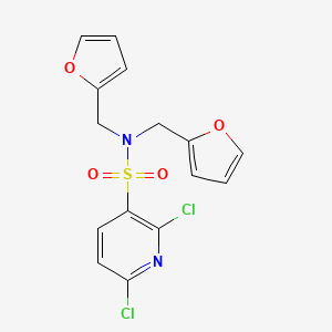 2,6-dichloro-N,N-bis[(furan-2-yl)methyl]pyridine-3-sulfonamide