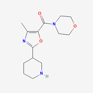 molecular formula C14H21N3O3 B2399628 (4-Methyl-2-piperidin-3-yl-1,3-oxazol-5-yl)-morpholin-4-ylmethanone CAS No. 2241144-59-0