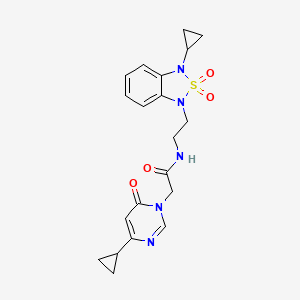 N-[2-(3-cyclopropyl-2,2-dioxo-1,3-dihydro-2lambda6,1,3-benzothiadiazol-1-yl)ethyl]-2-(4-cyclopropyl-6-oxo-1,6-dihydropyrimidin-1-yl)acetamide