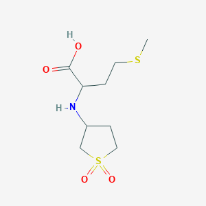 molecular formula C9H17NO4S2 B2399633 2-[(1,1-二氧代硫杂环丙烷-3-基)氨基]-4-甲硫基丁酸 CAS No. 1396965-21-1