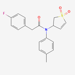 molecular formula C19H18FNO3S B2399639 N-(1,1-dioxido-2,3-dihydrothiophen-3-yl)-2-(4-fluorophenyl)-N-(p-tolyl)acetamide CAS No. 852438-25-6