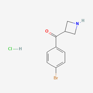 molecular formula C10H11BrClNO B2399640 3-(4-Bromobenzoyl)azetidine hydrochloride CAS No. 1864074-80-5