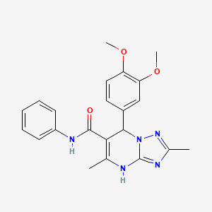 molecular formula C22H23N5O3 B2399643 7-(3,4-dimetoxi fenil)-2,5-dimetil-N-fenil-4,7-dihidro-[1,2,4]triazolo[1,5-a]pirimidina-6-carboxamida CAS No. 899997-47-8