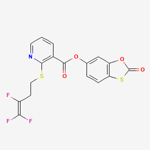 molecular formula C17H10F3NO4S2 B2399644 2-Oxo-1,3-benzoxathiol-6-yl 2-[(3,4,4-trifluoro-3-butenyl)sulfanyl]nicotinate CAS No. 478081-05-9