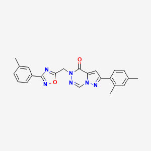 3-cyclopentyl-N-{5-[1-(4-fluorophenyl)-5-oxopyrrolidin-3-yl]-1,3,4-oxadiazol-2-yl}propanamide