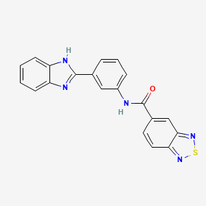 molecular formula C20H13N5OS B2399648 N-(3-(1H-苯并[d]咪唑-2-基)苯基)苯并[c][1,2,5]噻二唑-5-甲酰胺 CAS No. 1203121-01-0