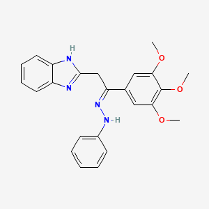 molecular formula C24H24N4O3 B2399653 N-[(Z)-[2-(1H-苯并咪唑-2-基)-1-(3,4,5-三甲氧基苯基)乙叉基]氨基]苯胺 CAS No. 731802-48-5