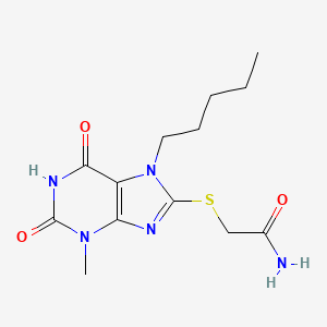 2-(3-Methyl-2,6-dioxo-7-pentylpurin-8-yl)sulfanylacetamide