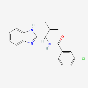 molecular formula C18H18ClN3O B2399658 N-[1-(1H-benzimidazol-2-yl)-2-methylpropyl]-3-chlorobenzamide CAS No. 338422-98-3