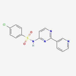 molecular formula C15H11ClN4O2S B2399665 4-chloro-N-[2-(3-pyridinyl)-4-pyrimidinyl]benzenesulfonamide CAS No. 439108-36-8