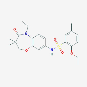 molecular formula C22H28N2O5S B2399666 2-etoxi-N-(5-etil-3,3-dimetil-4-oxo-2,3,4,5-tetrahidrobenzo[b][1,4]oxazepin-8-il)-5-metilbencenosulfonamida CAS No. 922097-96-9