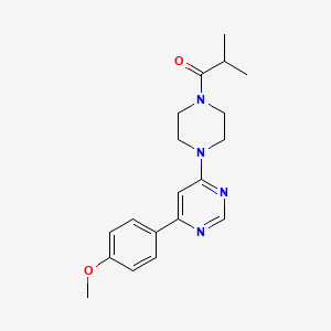 molecular formula C19H24N4O2 B2399667 1-(4-(6-(4-Methoxyphenyl)pyrimidin-4-yl)piperazin-1-yl)-2-methylpropan-1-one CAS No. 1351659-98-7