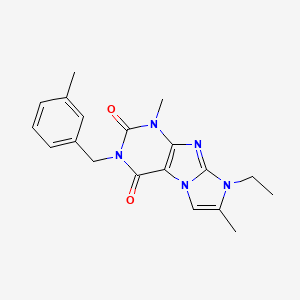 molecular formula C19H21N5O2 B2399668 8-etil-1,7-dimetil-3-(3-metilbencil)-1H-imidazo[2,1-f]purina-2,4(3H,8H)-diona CAS No. 887462-39-7