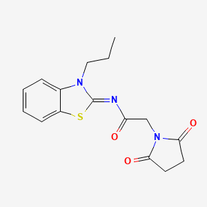 molecular formula C16H17N3O3S B2399675 (Z)-2-(2,5-dioxopyrrolidin-1-yl)-N-(3-propylbenzo[d]thiazol-2(3H)-ylidene)acetamide CAS No. 897492-06-7