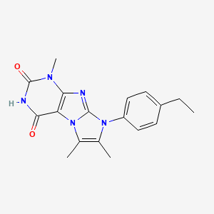 molecular formula C18H19N5O2 B2399684 8-(4-ethylphenyl)-1,6,7-trimethyl-1H-imidazo[2,1-f]purine-2,4(3H,8H)-dione CAS No. 879440-09-2