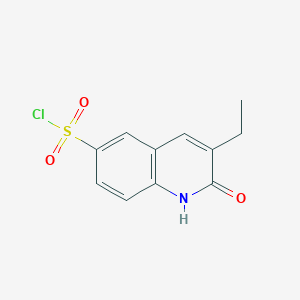 molecular formula C11H10ClNO3S B2399685 3-Ethyl-2-oxo-1,2-dihydroquinoline-6-sulfonyl chloride CAS No. 1181705-32-7
