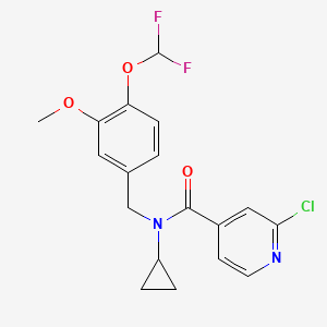molecular formula C18H17ClF2N2O3 B2399687 2-chloro-N-cyclopropyl-N-{[4-(difluoromethoxy)-3-methoxyphenyl]methyl}pyridine-4-carboxamide CAS No. 1118822-77-7