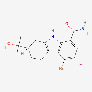 (2R)-5-bromo-6-fluoro-2-(2-hydroxypropan-2-yl)-2,3,4,9-tetrahydro-1H-carbazole-8-carboxamide