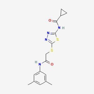 N-(5-((2-((3,5-dimethylphenyl)amino)-2-oxoethyl)thio)-1,3,4-thiadiazol-2-yl)cyclopropanecarboxamide