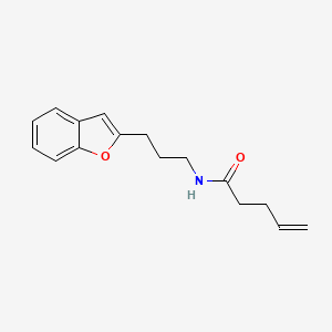 molecular formula C16H19NO2 B2399696 N-[3-(1-benzofuran-2-yl)propyl]pent-4-enamide CAS No. 2097862-79-6