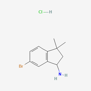 6-Bromo-3,3-dimethyl-1,2-dihydroinden-1-amine;hydrochloride