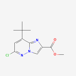molecular formula C12H14ClN3O2 B2399701 Methyl 8-(tert-butyl)-6-chloroimidazo[1,2-b]pyridazine-2-carboxylate CAS No. 1690176-75-0