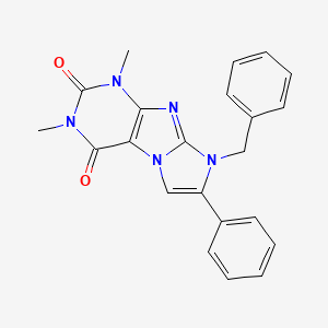 molecular formula C22H19N5O2 B2399708 8-benzyl-1,3-dimethyl-7-phenyl-1H-imidazo[2,1-f]purine-2,4(3H,8H)-dione CAS No. 31488-21-8